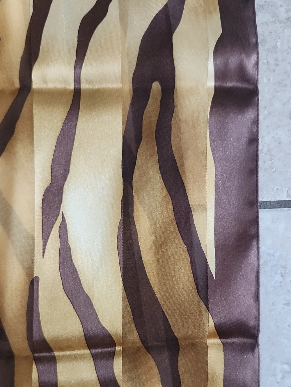 Vtg Elaine Gold For Collection XIIX Brown & Gold Zebra Print Sheer
